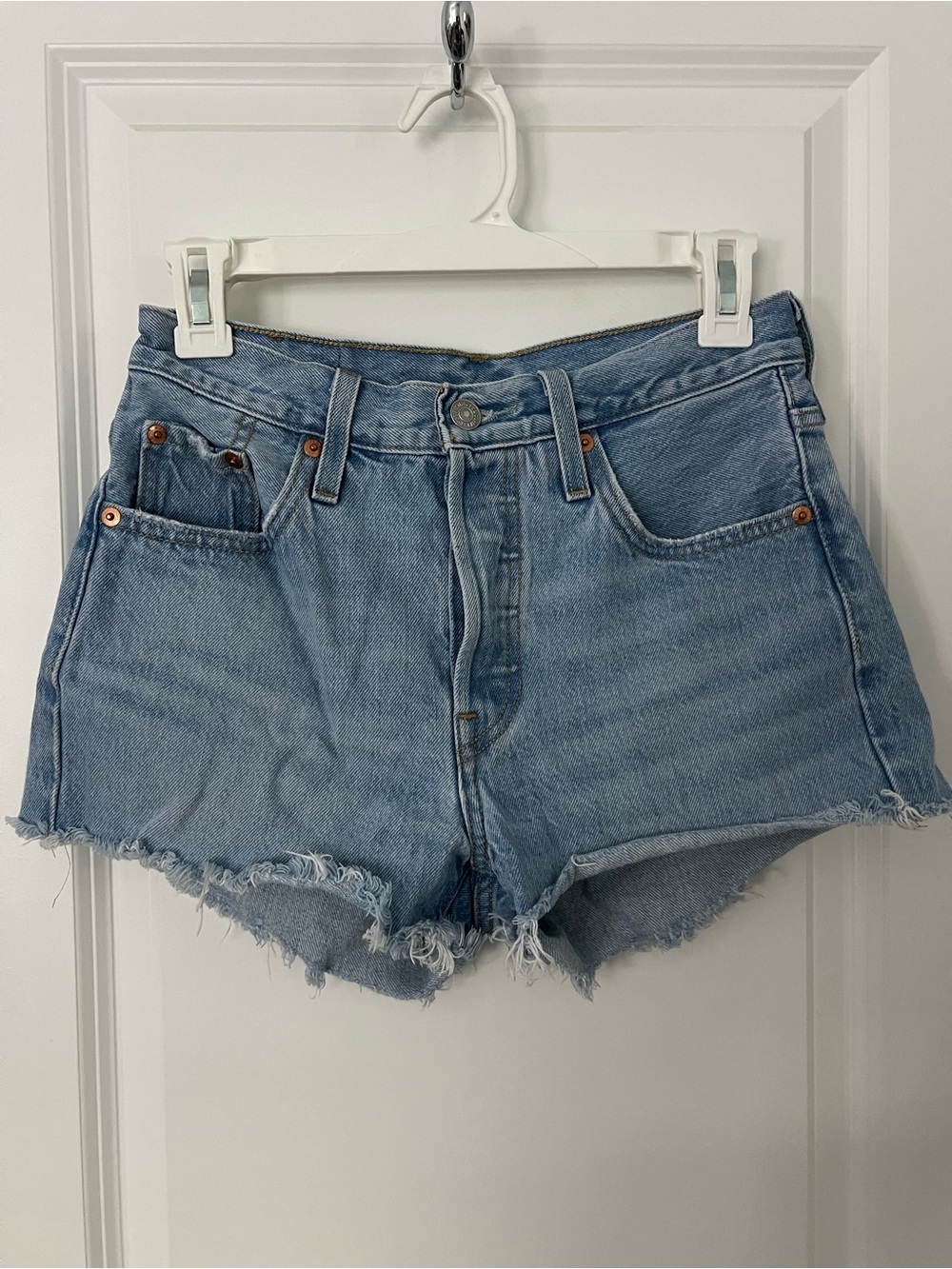 Women’s Levi 501 Original High Waist Denim Cut Off Short